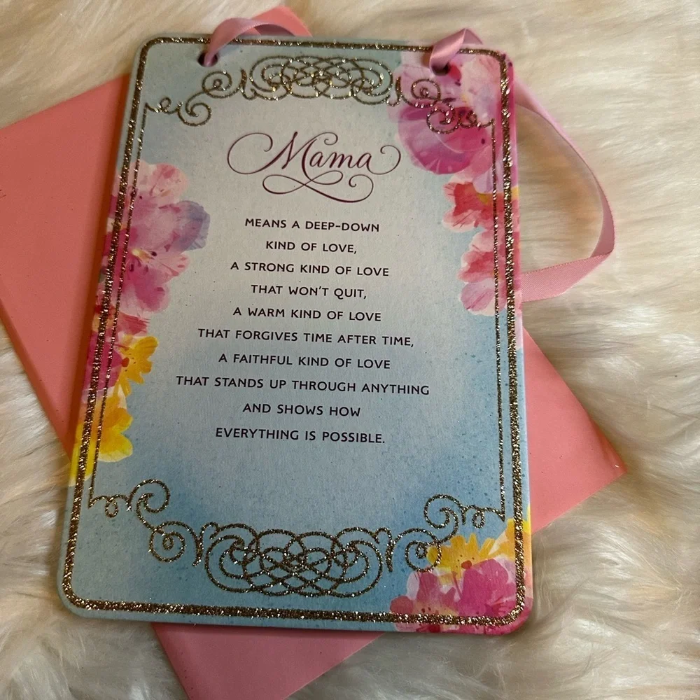 🩷5/$10 Floral Mama Plaque with Inspirational Quote